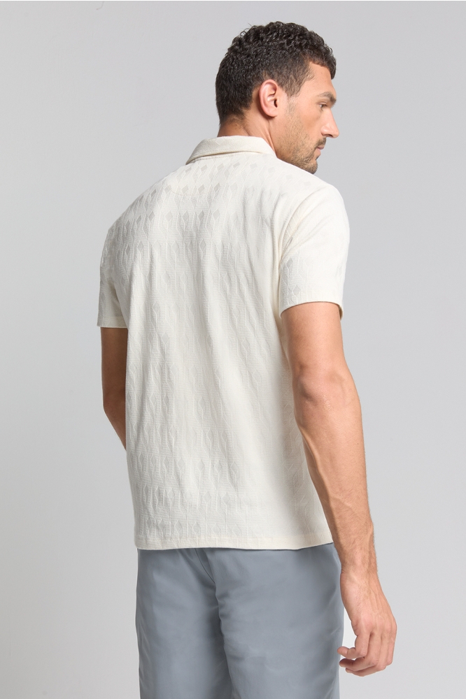JACQUARD POLOSHIRT 28380453 011 OFF WHITE